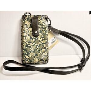 New Patricia Nash Farleigh Bag Leather Crossbody Phone Case Wallet Olive Grove